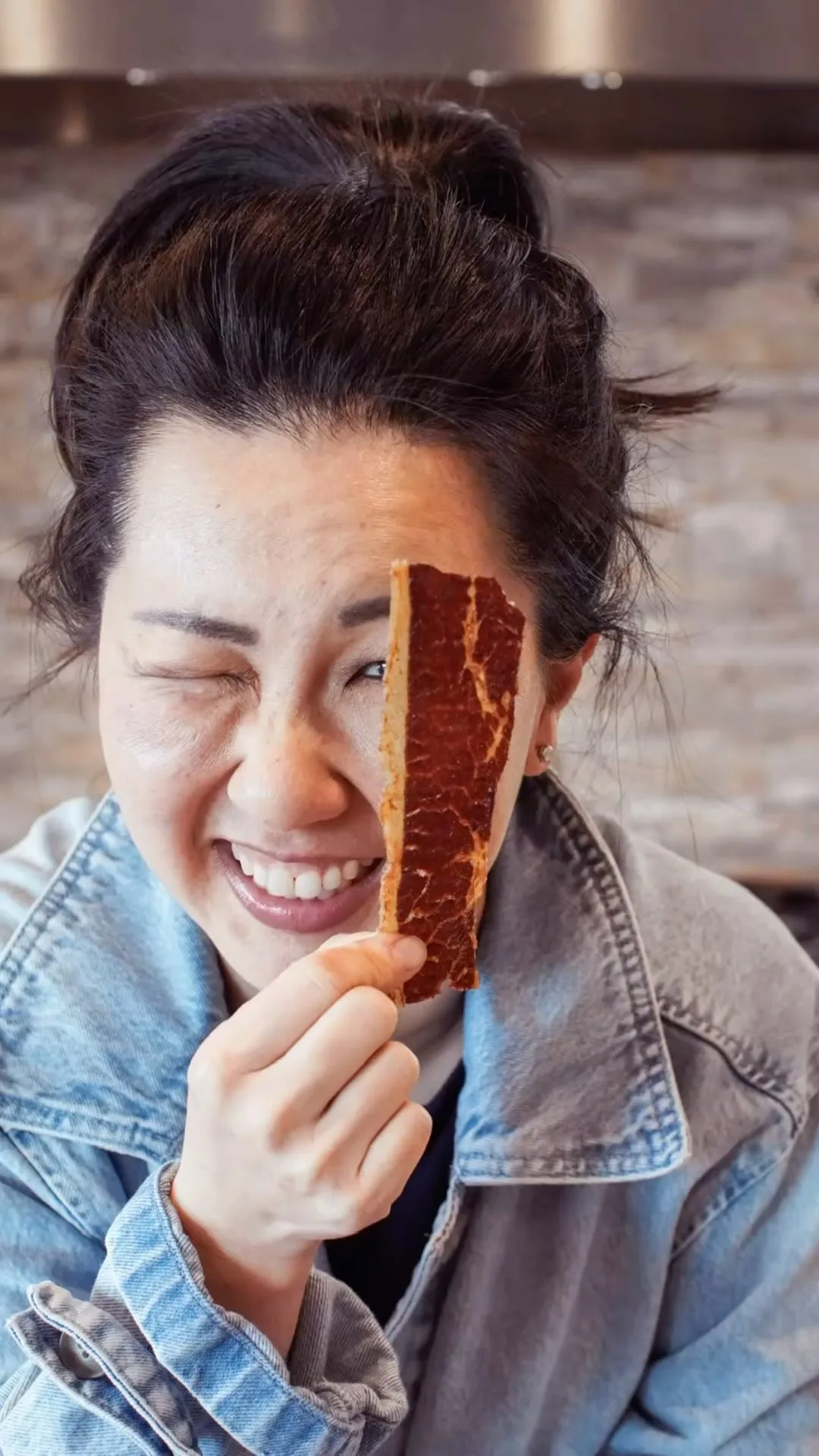 Diana enjoying her jerky